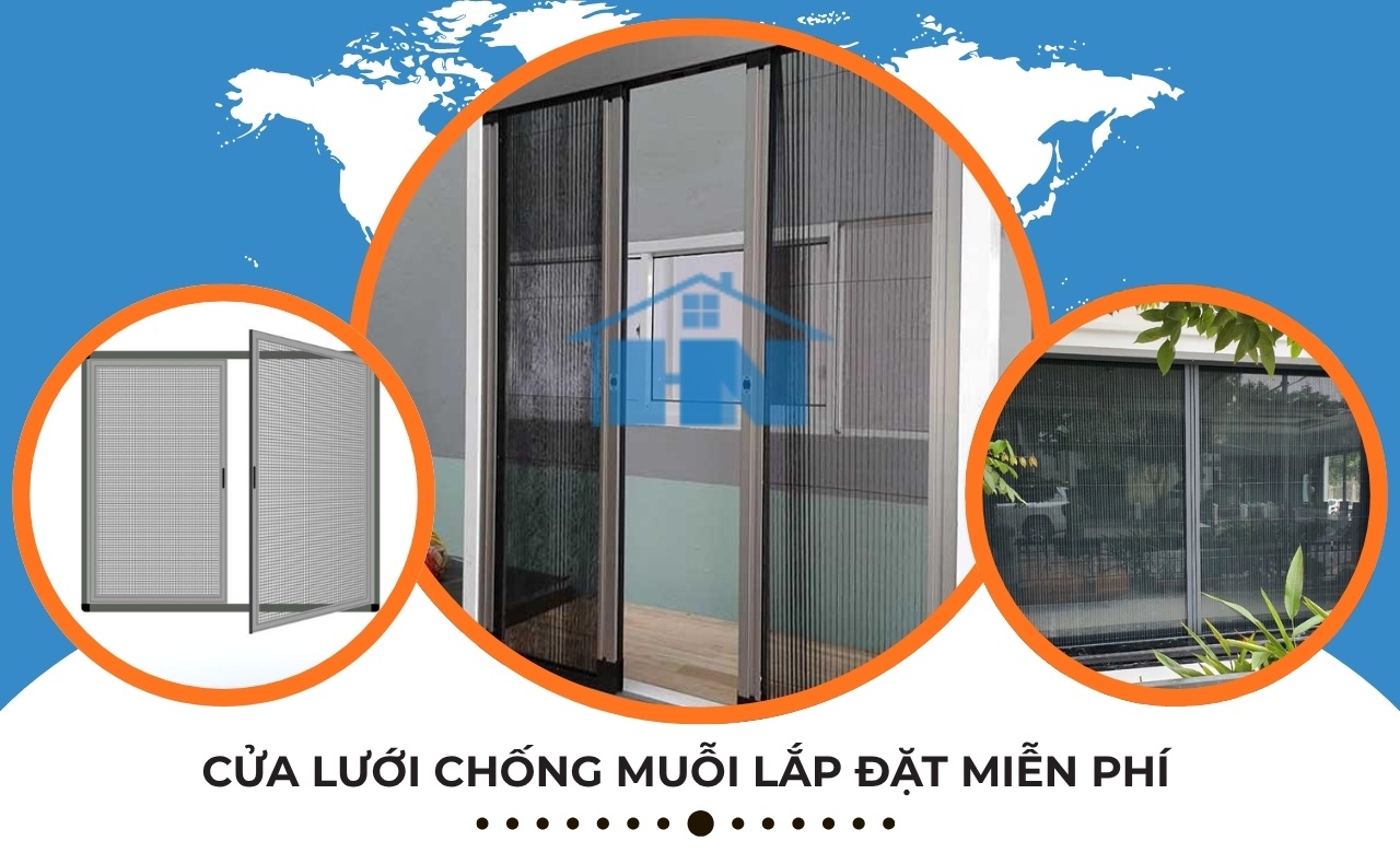 Cửa lưới chống muỗi lắp đặt miễn phí